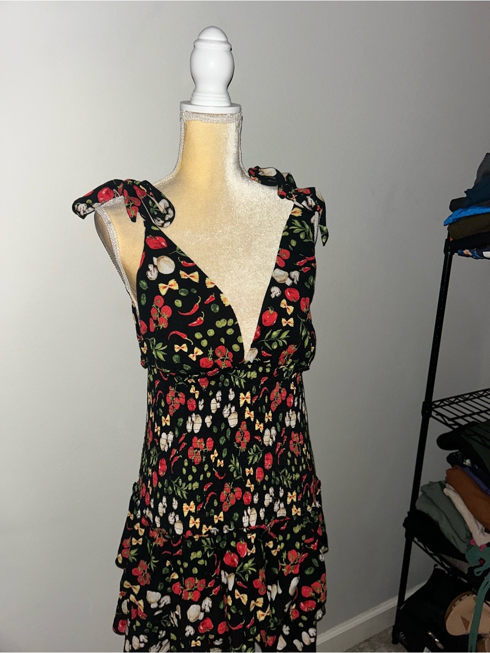 Spaghetti 🍝 O! Pasta dress Tomato 🍅 Mushroom 🍄‍🟫 NWT wild fable Dress Sz M - Picture 2 of 4